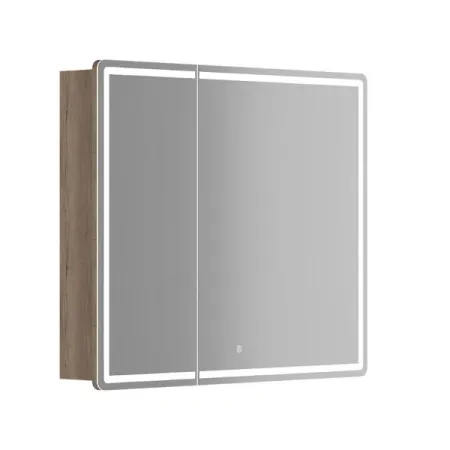 Зеркальный шкаф Sancos Mirror MI90EG, 90 см, с подсветкой, цвет дуб галифакс натуральный