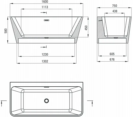 Ванна акриловая Deante Hiacynt KDH_016W 160х75