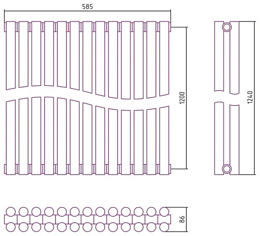 Радиатор стальной трубчатый Сунержа Эстет-11, ширина 60 см, высота 120 см, 13 секций, боковое подключение, хром, 00-0302-1213 Радиатор стальной трубчатый Сунержа Эстет-11, ширина 60 см, высота 120 см, 13 секций, боковое подключение, хром, 00-0302-1213