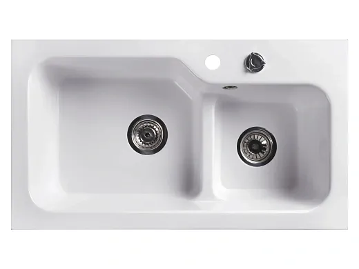 Мойка кухонная Belux SG-REC-DUO 8045-01 Белый кварц, 4810924266576