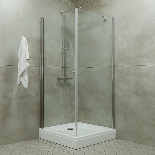 Душевой уголок Тритон Форта Хром А1 90x90 стекла прозрачные / профиль хром / с поддоном