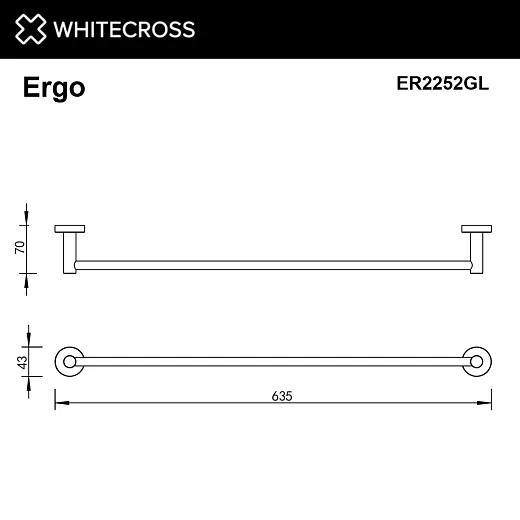 Полотенцедержатель Whitecross Ergo ER2252GL золото