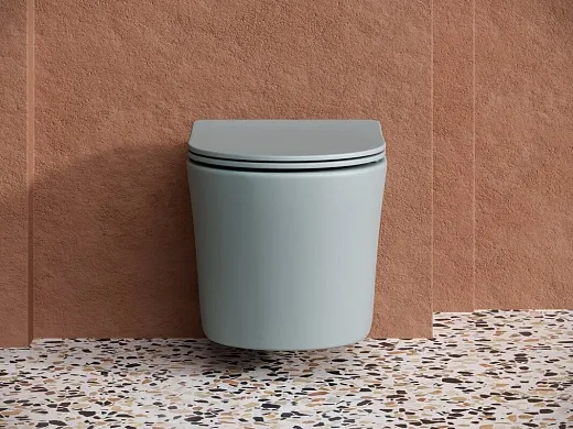 Подвесной унитаз Ceramicanova Balearica CN6000MH Rimless, безободковый, крышка микролифт, антрацит матовый, сантехфарфор
