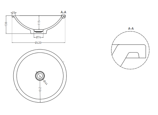 1802205M Раковина полувстраиваемая Salini MAREA 05 (S-Stone, матовый)