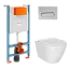 Инсталляция с унитазом VitrA Sanibelle 9878B003-7200 комплект 4 в 1 с сиденьем микролифт безободковый цвет клавиши глянцевый хром