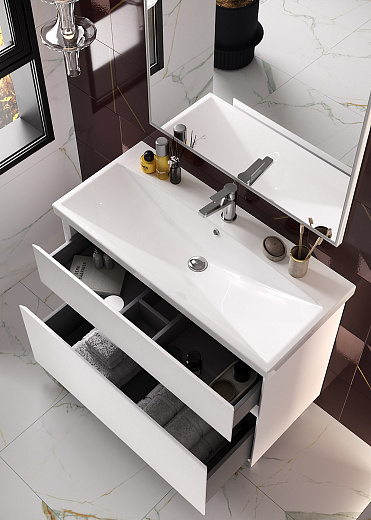 Тумба подвесная Laparet Vitrum 60 под умывальник Cerastyle Elite 60 белый матовый