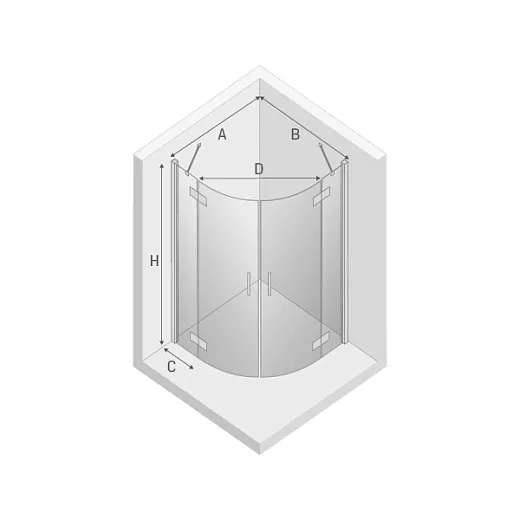 Душевой уголок New Trendy NEW MERANA 100x100x195