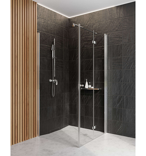 Душевой уголок Deante Kerria Plus Walk-in 100x80 прозрачное стекло / профиль хром