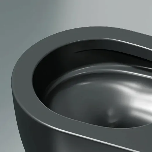 Подвесной унитаз Ceramica Nova Modena, CN6063MDH, безободковый, крышка-сиденье микролифт, темный антрацит матовый, сантехфарфор