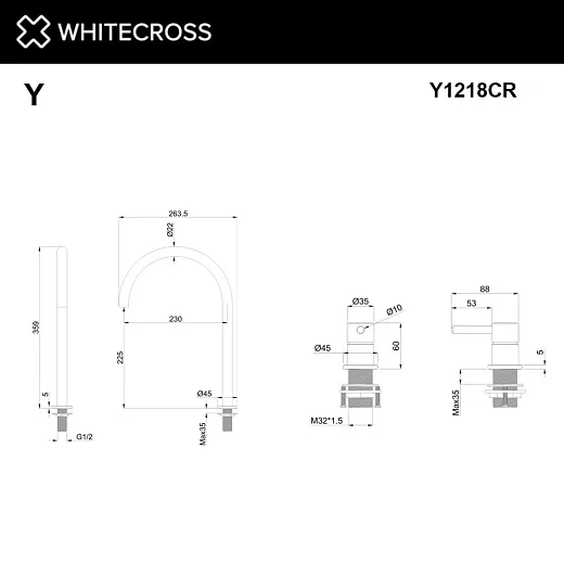 Смеситель для умывальника с выносным управлением Whitecross Y Y1218CR хром