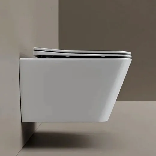 Подвесной безободковый унитаз Ceramicanova Miro CN11003T, Торнадо, крышка микролифт, белый
