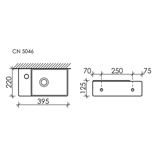 Умывальник Ceramicanova Element 40см подвесной белый, CN5046 сантехфарфор