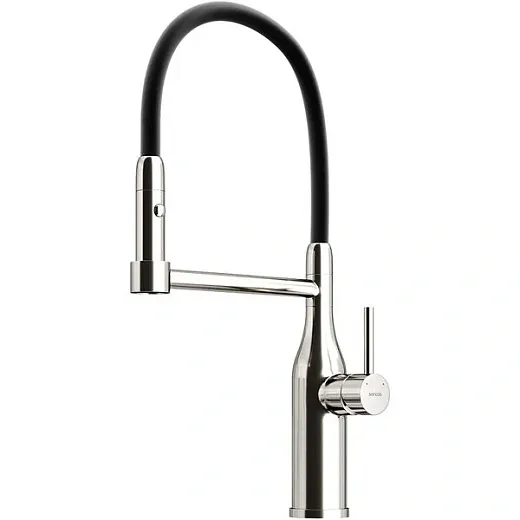 Смеситель для кухонной мойки Sancos Pride SC4011BNG, с гибким изливом, цвет нержавеющая сталь