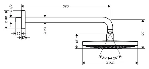 Верхний душ Hansgrohe Raindance Select S 240 2jet 26466000
