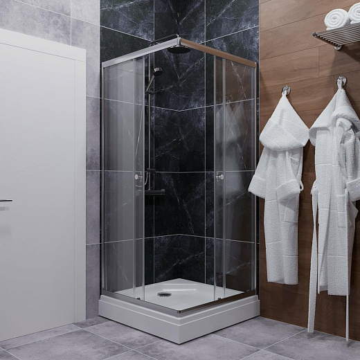 Душевой уголок Тритон Вента Хром А1 80x80 (низкий поддон / стекла прозрачные)