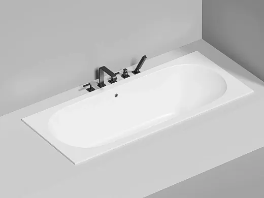 Ванна Salini Ornella Axis 103411MF, 180 х 80 см, из искусственного камня S-Sense, цвет белый матовый, покраска по RAL полностью