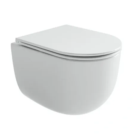 Подвесной безободковый унитаз Ceramicanova Voga CN4012T, Торнадо, крышка микролифт, белый