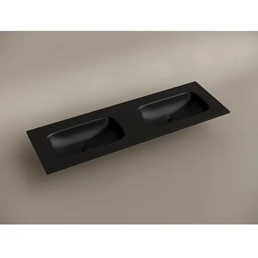 Умывальник Ceramicanova Grace CN7022MBWx 141см сантехфарфор черный матовый, CN7022MBWx