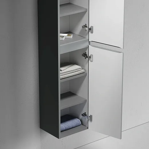 Шкаф-пенал Sancos Сноб Р (Snob R) 35x35x165см, подвесной, темный антрацит матовый, PSNR35MDH