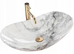 Умывальник Rea Royal Granit 60,5x36 серый (под камень)