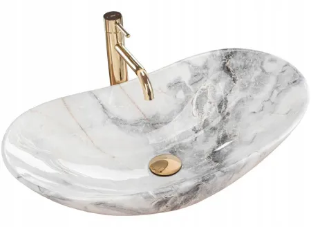 Умывальник Rea Royal Granit 60,5x36 серый (под камень)