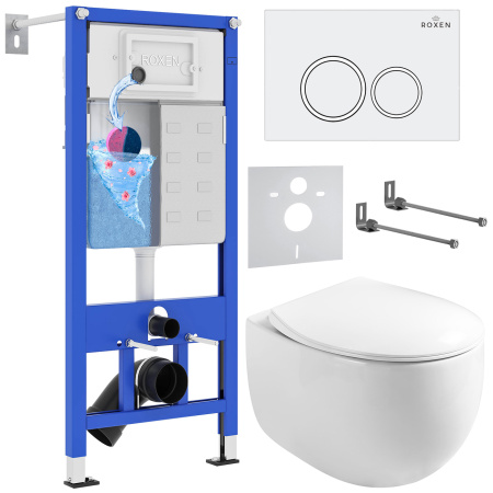 Комплект инсталляции с унитазом 6 в 1 Roxen StounFix Dual Fresh 964008 (состоит из: 710200, Santi 410260W, 530170-01) Комплект инсталляции с унитазом 6 в 1 Roxen StounFix Dual Fresh 964008 (состоит из: 710200, Santi 410260W, 530170-01)