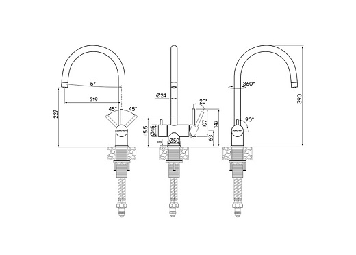 Смеситель PAULMARK HELLER He213218-431 (белый/белый матовый) Смеситель PAULMARK HELLER He213218-431 (белый/белый матовый)