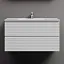 Тумба под раковину Sancos Folk FL90W, 90 см подвесная, с рельефным фасадом, Bianco