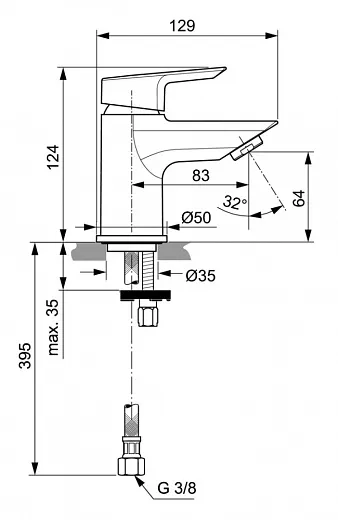 Смеситель Ideal Standard Tesi Piccolo для раковины, хром, A6568AA