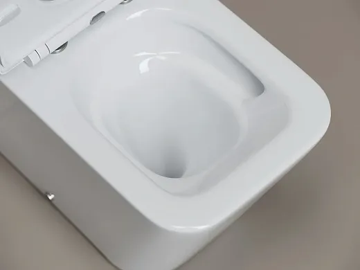 Напольный унитаз Ceramicanova Cubic CN1803T, безободковый, смыв Торнадо, сиденье микролифт, белый