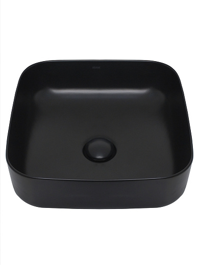 AQM5011MB Раковина накладная AQUAme квадратная, цвет черный матовый. 390x390x130