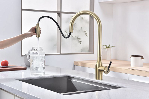 Смеситель PAULMARK UNIVERSAL Un213880-SBG, (золото/светлое брашированное золото)