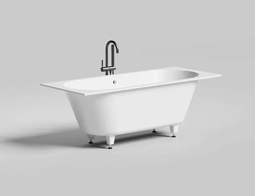 Ванна Salini Ornella Axis 104613GF, 170 х 70 см, из искусственного камня S-Sense, цвет белый, покраска по RAL полностью