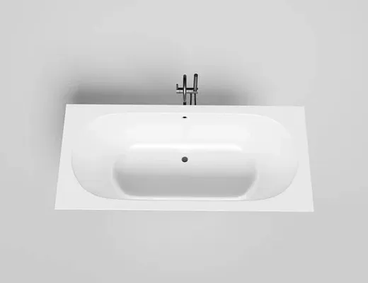 Ванна Salini Ornella Axis 103411GF, 180 х 80 см, из искусственного камня S-Sense, цвет белый, покраска по RAL полностью