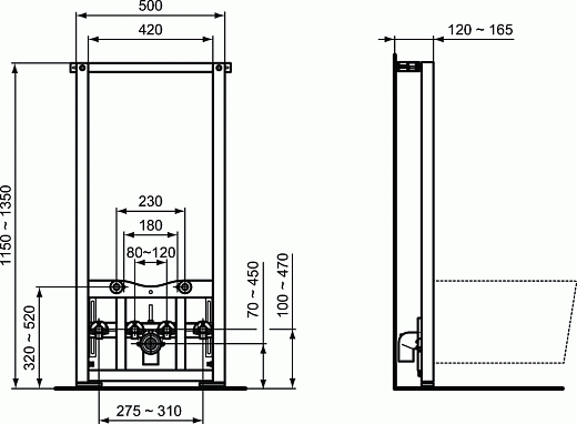 Инсталляция для биде Ideal Standard ProSys R016267