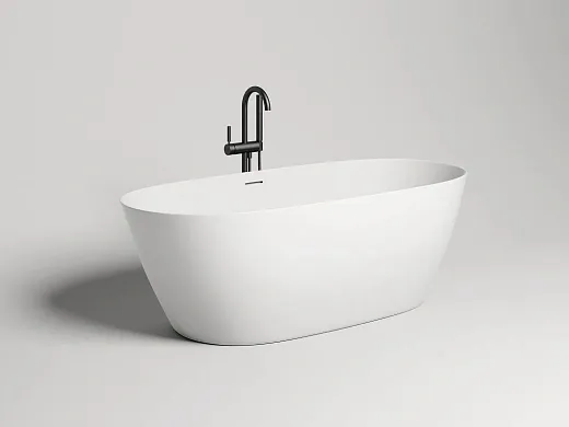 Ванна Salini Sofia 102521MF, 165 х 75 см, из искусственного камня S-Stone, цвет белый матовый, покраска по RAL полностью