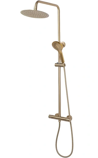 Душевая стойка Rea Matt Gold REA-P6602 с термостатом, матовое золото