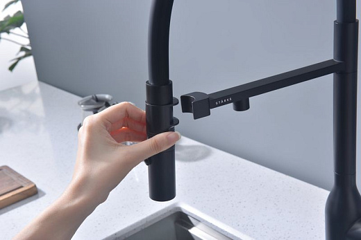 Смеситель PAULMARK MAGNETO ONE Ma213188-AN, черный антрацит, с гибким изливом