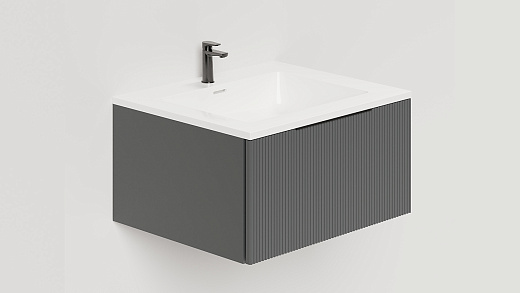 T600V1A Тумба под умывальник Salini TOUCH V 60 Anthracite вертикальная фрезеровка T600V1A Тумба под умывальник Salini TOUCH V 60 Anthracite вертикальная фрезеровка