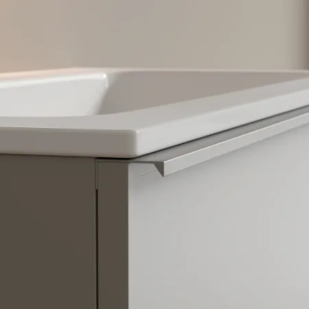 Тумба подвесная под столешницу Sancos Вельта (Velta) 100x45x50см, два ящика оснащенные доводчиками скрытого монтажа с системой плавного закрытия (Soft close), тёплый серый, VL100WG