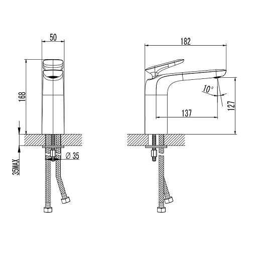 AQM6510CR AQUAme Como Смеситель для раковины однорычажный, Хром