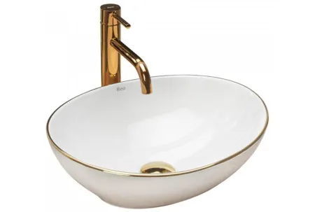 Умывальник Rea Sofia Gold Edge REA-U3287 белый/золото