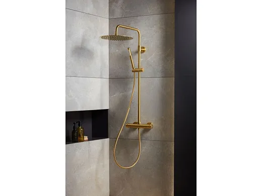 Душевая система Armatura Moza Gold 5736-920-31 с термостатом золото