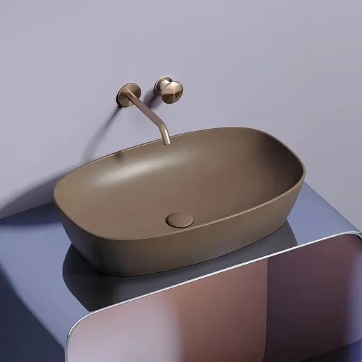 Раковина Ceramicanova Element CN6049MDB, 60 см, сантехфарфор, цвет темно-коричневый матовый