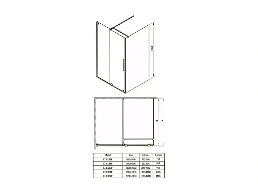 Душевая стенка Deante Prizma Walk-In Steel KTJ_F32R 120х195