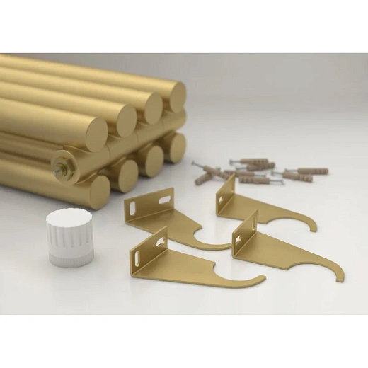 Радиатор трубчатый Сунержа Эстет-11 EU50, 9 секций, нижнее подключение, цвет матовое золото, 032-0312-1209