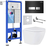 Комплект инсталляции с унитазом 6 в 1 Roxen StounFix Dual Fresh 643669 (состоит из: 710200, Glass 430280B, 530185-02)