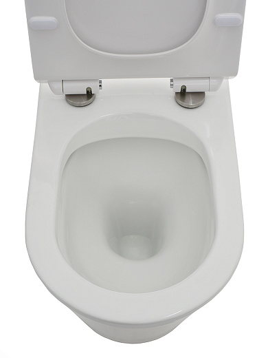 AQM1001 Унитаз AQUAme напольный Rimless c сиденьем SoftClose, горизонтальный выпуск. 670x360x445мм