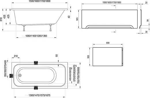 Ванна акриловая Ravak Chrome CE21000000 180x80 белая