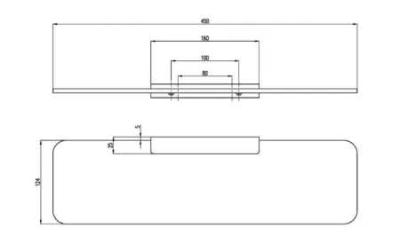 Стеклянная полка Villeroy&Boch Elements, TVA15202400061